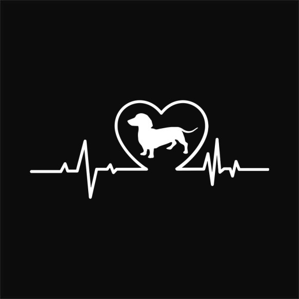 Dachshund heart kutya Pólók, Pulóverek, Bögrék - Tacskó
