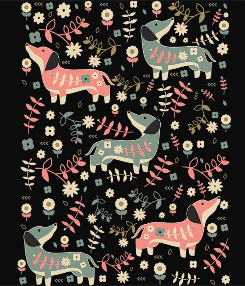 Dachshund pattern kutya Pólók, Pulóverek, Bögrék - Tacskó