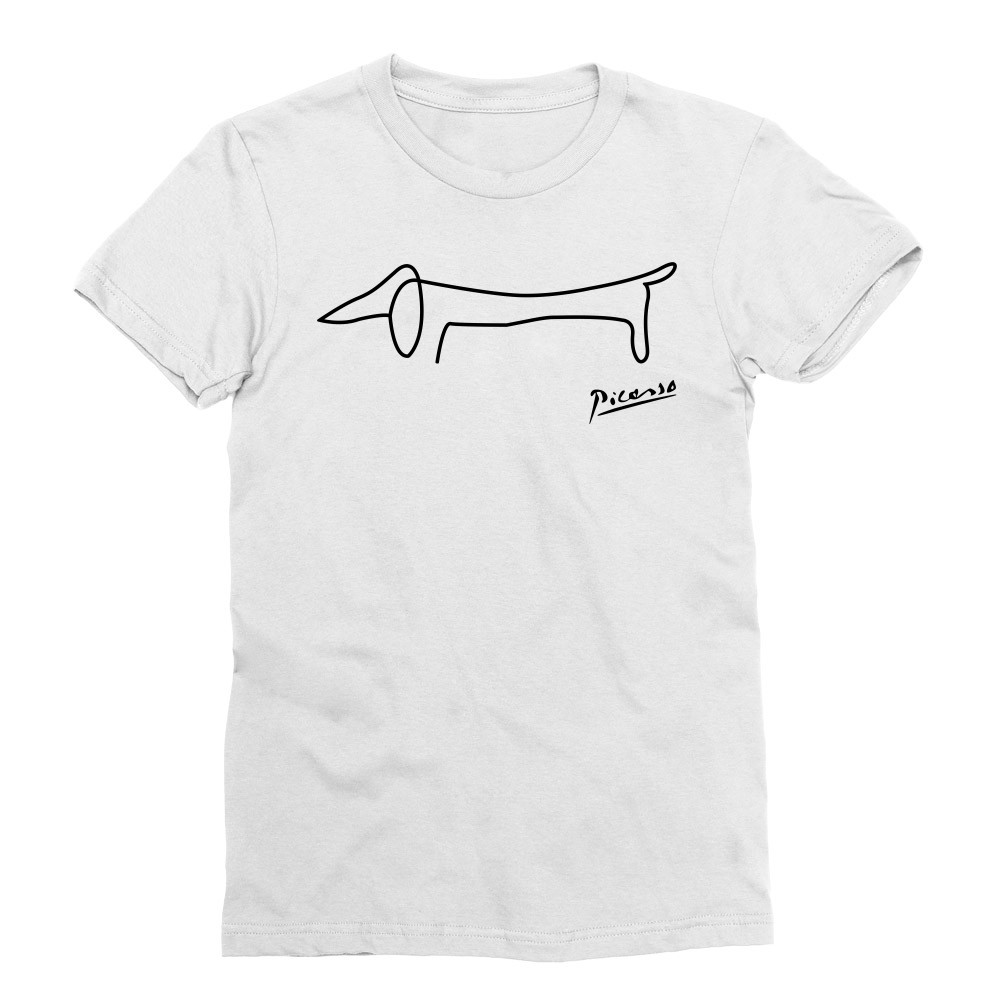 Dachshund picasso Férfi Testhezálló Póló