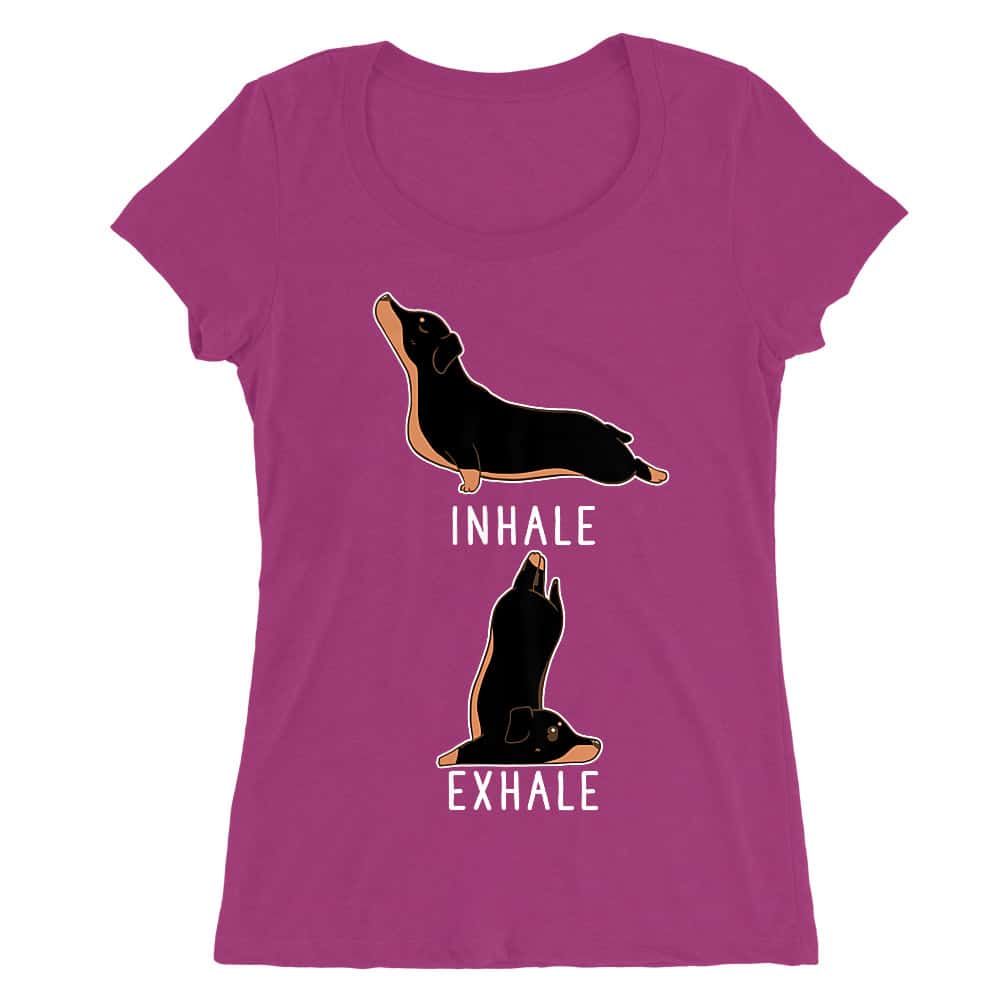 Dachshund yoga Női O-nyakú Póló