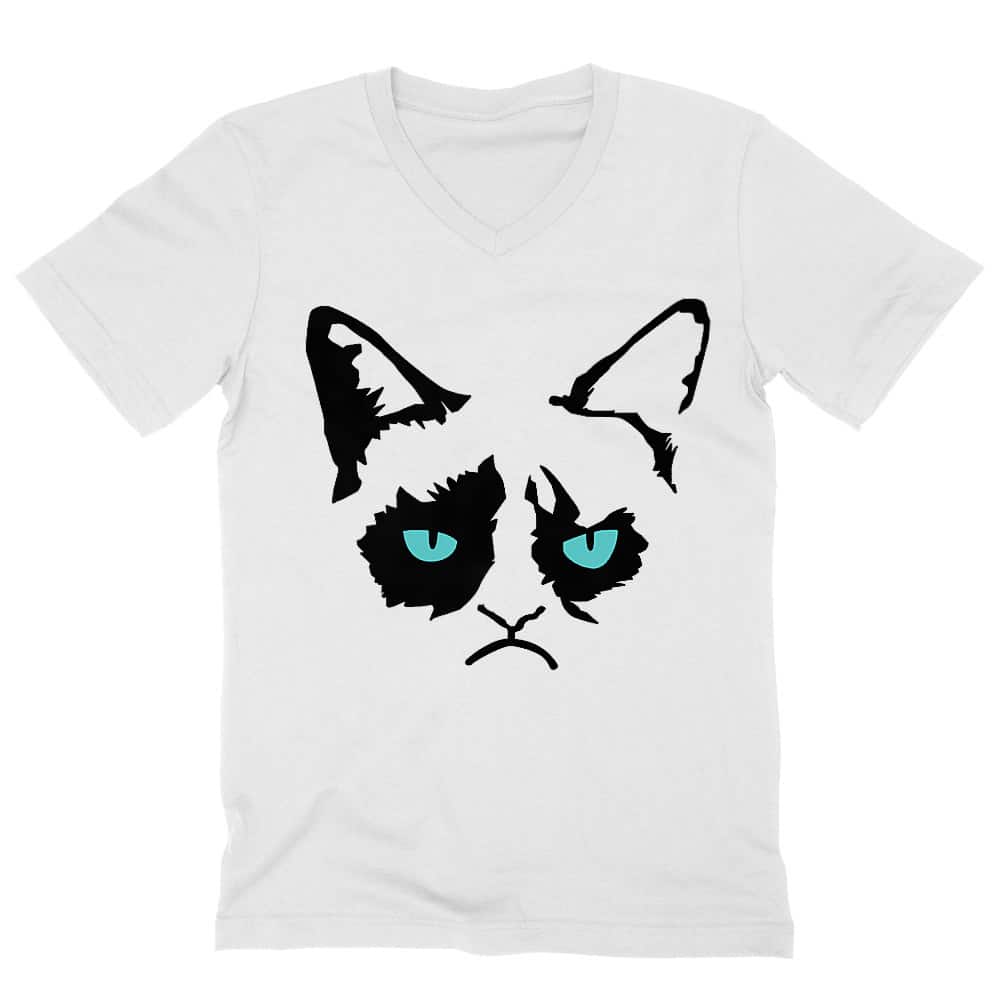 Grumpy Cat Eyes Férfi V-nyakú Póló
