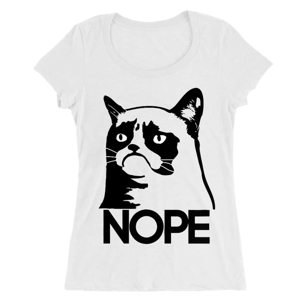 Grumpy Cat Nope Női O-nyakú Póló