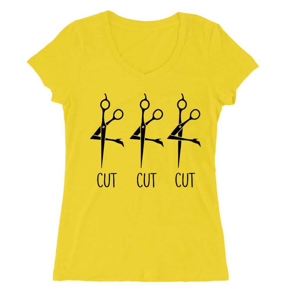 Cut cut cut Női V-nyakú Póló