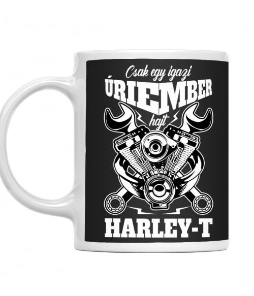 Csak egy igazi Úriember hajt Harley-t Harley Davidson Motor Bögre - Motoros