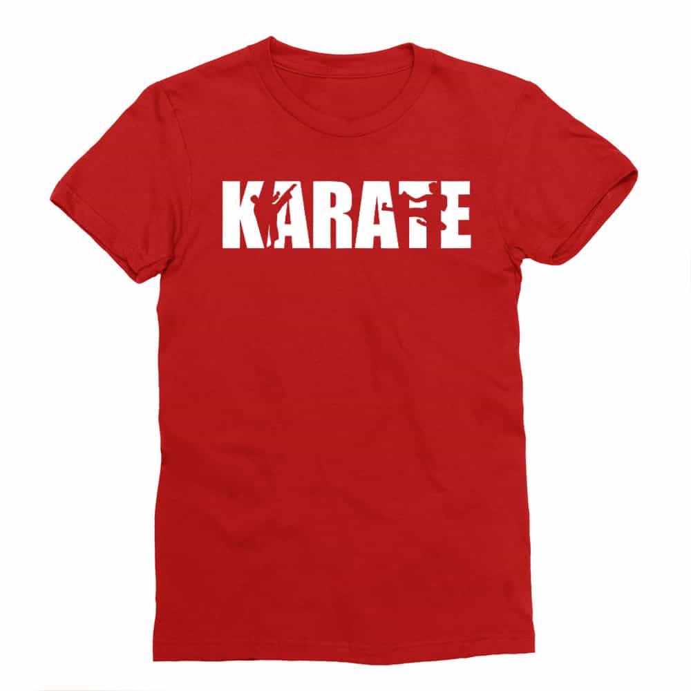 Karate Text Silhouette Férfi Testhezálló Póló