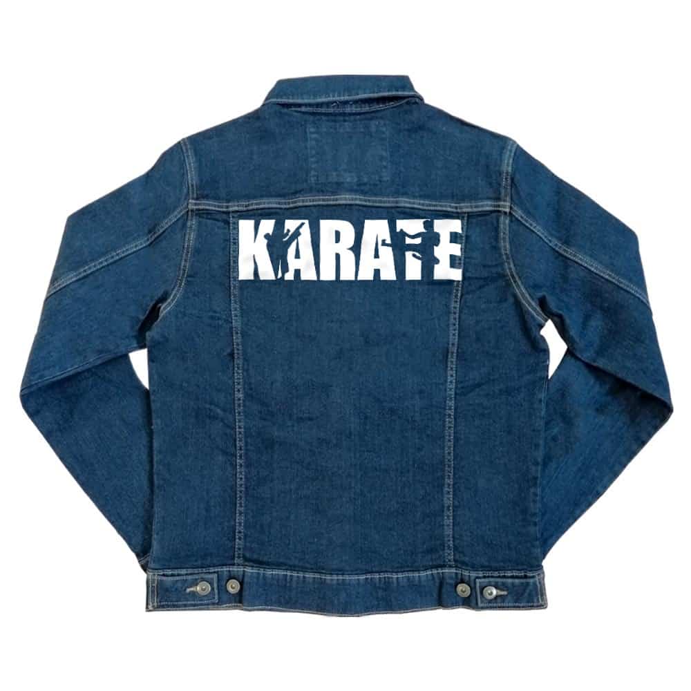 Karate Text Silhouette Unisex Farmerkabát
