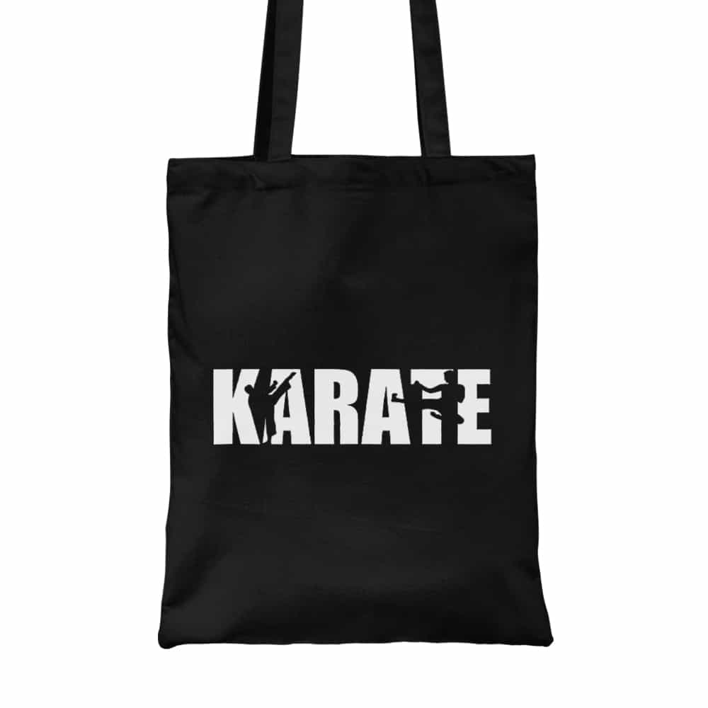 Karate Text Silhouette Vászontáska