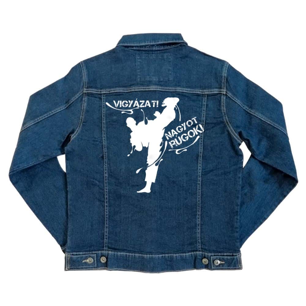 Vigyázat, nagyot rúgok! Unisex Farmerkabát