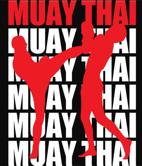 Muay Thai Fighting Text Muay Thai Pólók, Pulóverek, Bögrék - Sport