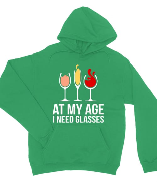 At my age I need glasses Alkohol Pulóver - Hobbi-Érdeklődés