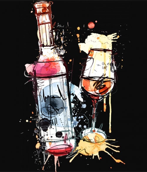 Watercolor Wine Alkohol Pólók, Pulóverek, Bögrék - Hobbi-Érdeklődés