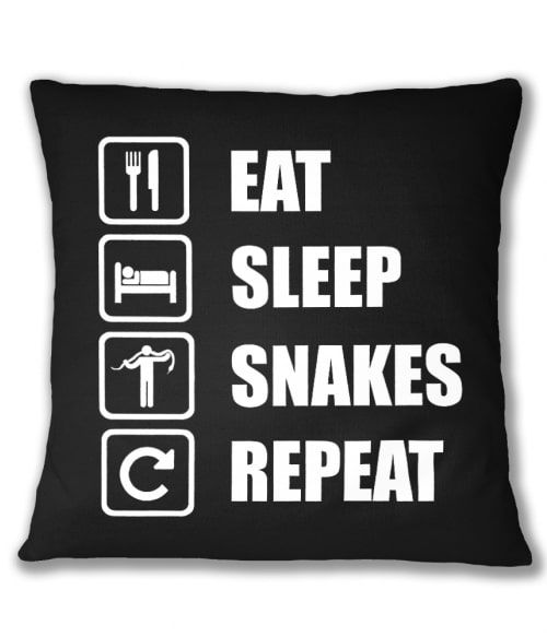 Eat sleep snake Hüllők Párnahuzat - Hüllők
