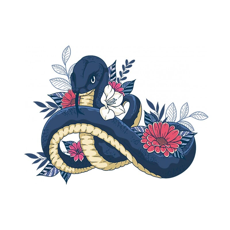 Snake and flowers
