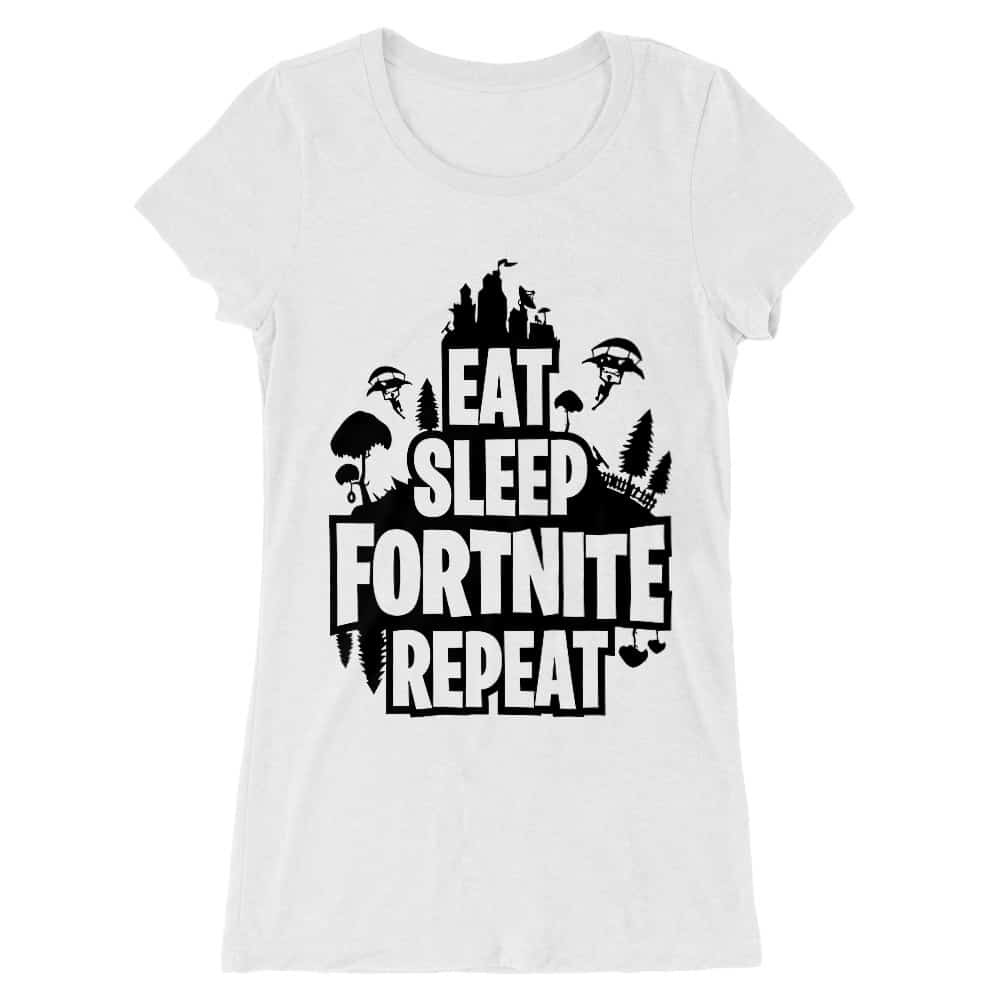 Eat sleep fortnite repeat Női Hosszított Póló