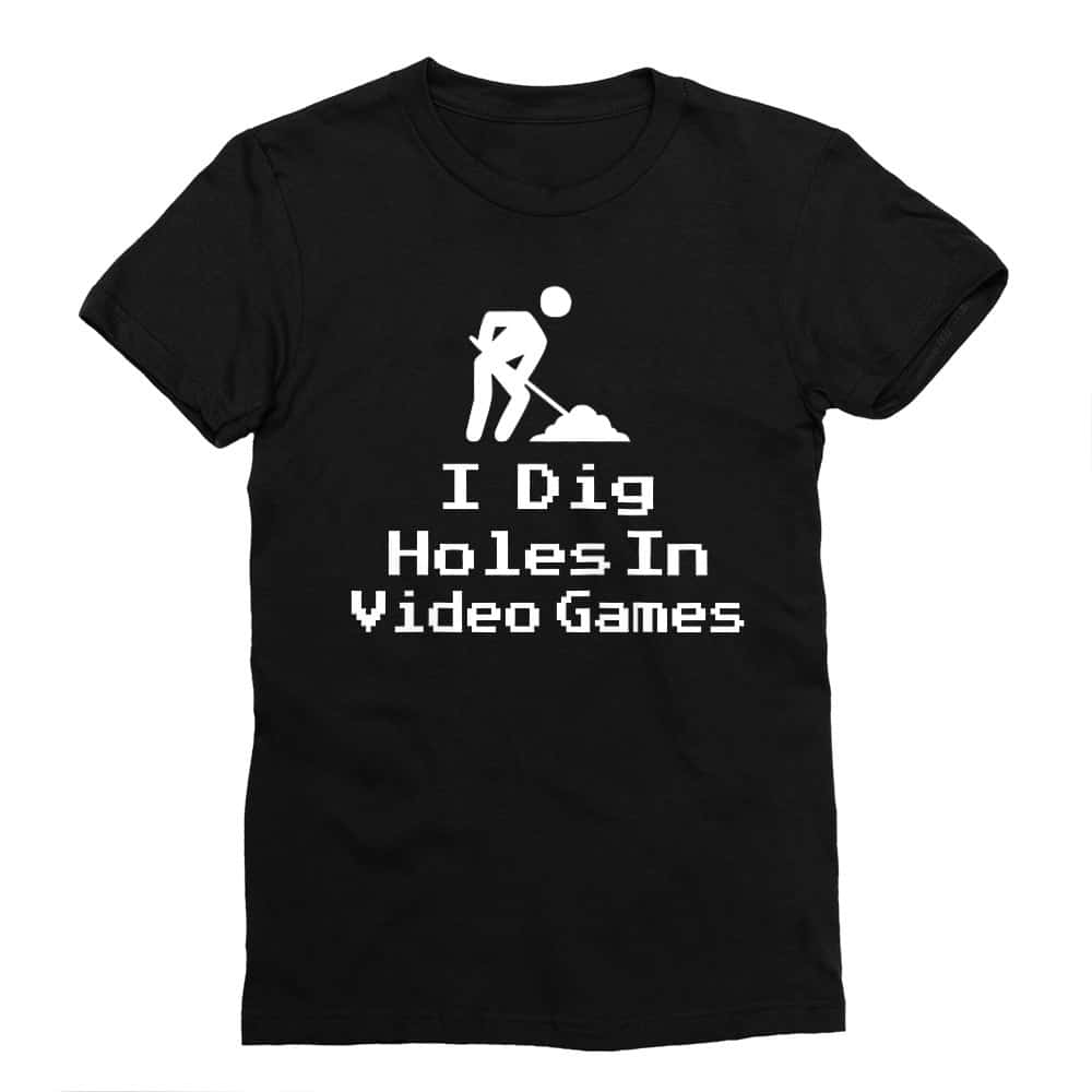 I dig holes in video games Férfi Testhezálló Póló