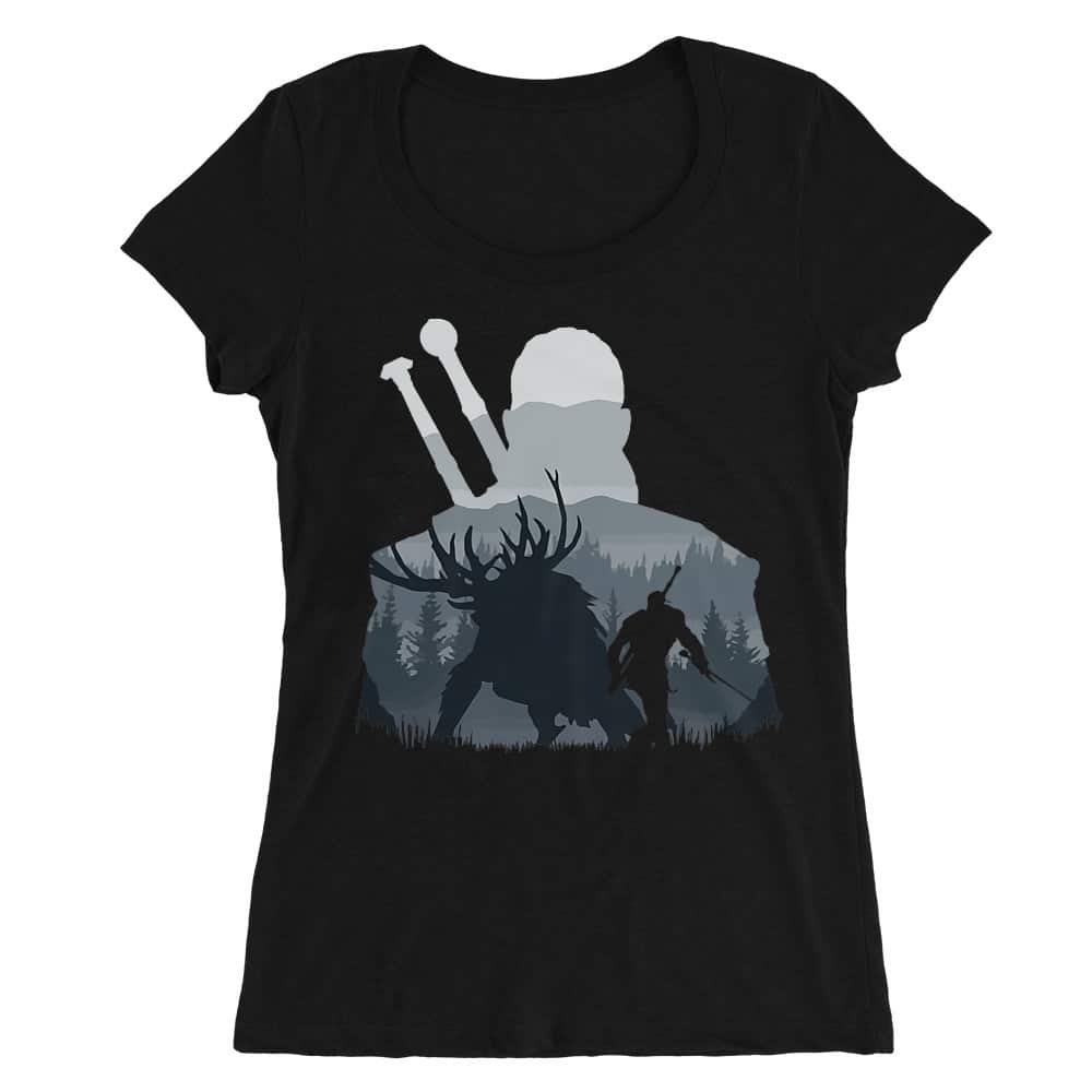 Witcher Silhouette Női O-nyakú Póló