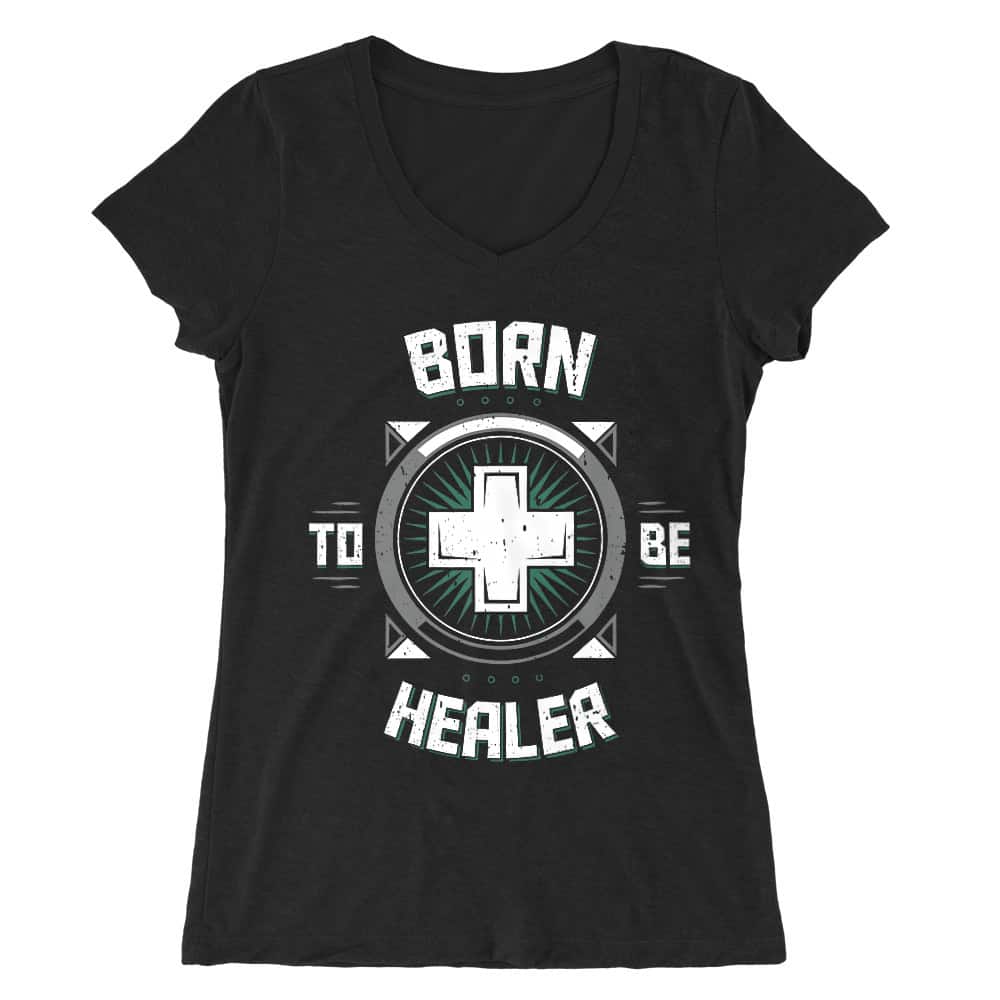 Born to be healer Női V-nyakú Póló