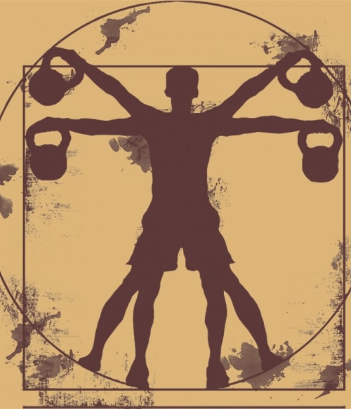Da Vinci Kettlebell Testedzés Testedzés Testedzés Pólók, Pulóverek, Bögrék - Testedzés
