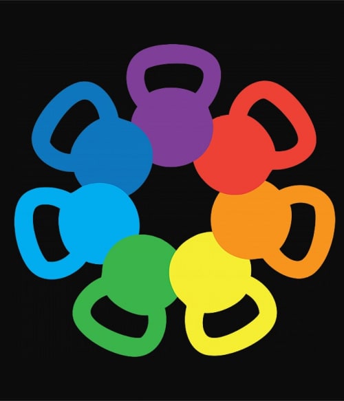 Rainbow Kettlebell Testedzés Testedzés Testedzés Pólók, Pulóverek, Bögrék - Testedzés