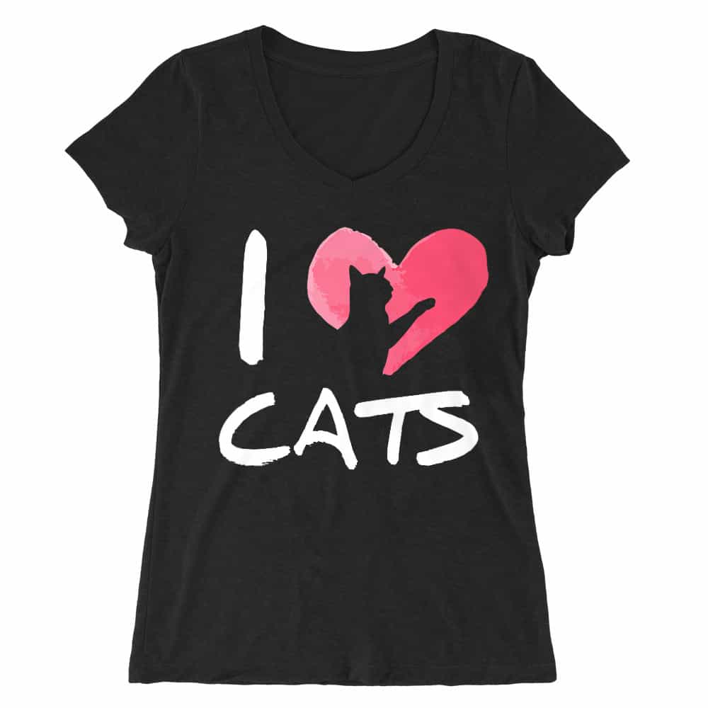Szeretem a macskákat Női V-nyakú Póló