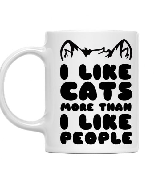 Jobban szeretem a macskákat, mint az embereket Állatos Bögre - Cicás