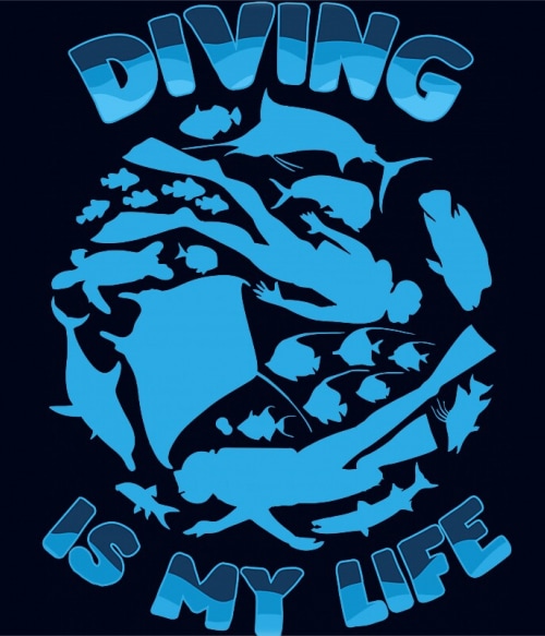 Diving is my life Extrémsport Extrémsport Extrémsport Pólók, Pulóverek, Bögrék - Sport