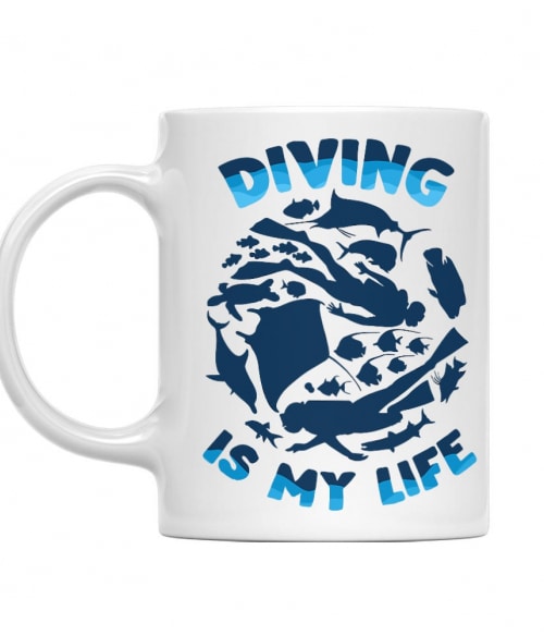 Diving is my life Búvárkodás Bögre - Sport
