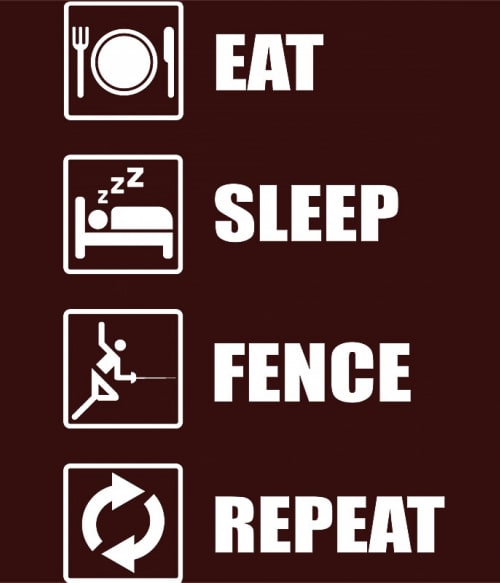 Eat Sleep Fence Vívás Pólók, Pulóverek, Bögrék - Vívás