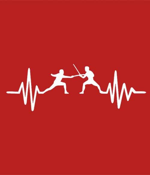 Fencing Heartbeat Küzdősport Pólók, Pulóverek, Bögrék - Vívás