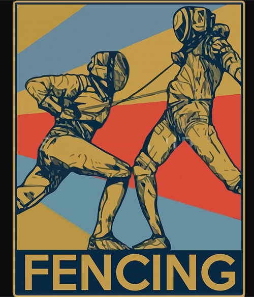 Fencing Poster Vívás Pólók, Pulóverek, Bögrék - Vívás