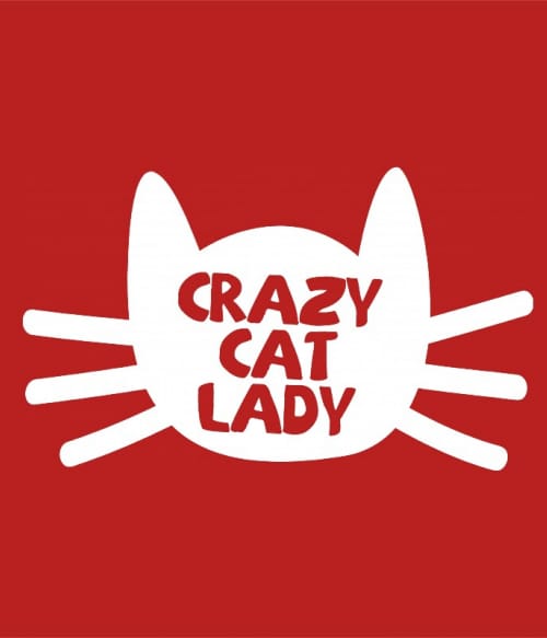 Őrült macskás nő Cicás Pólók, Pulóverek, Bögrék - Cicás