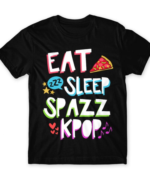 Eat Sleep Spazz K-pop K-Pop Férfi Póló - Zene