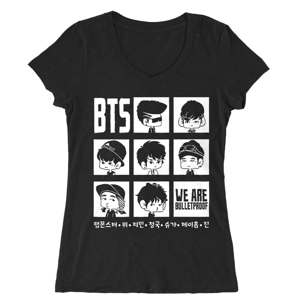 BTS band Női V-nyakú Póló