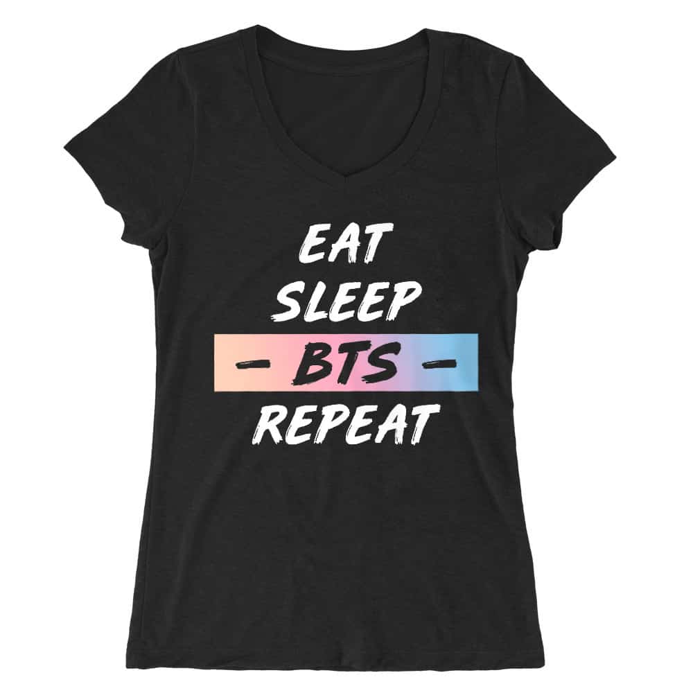 Eat Sleep BTS Női V-nyakú Póló