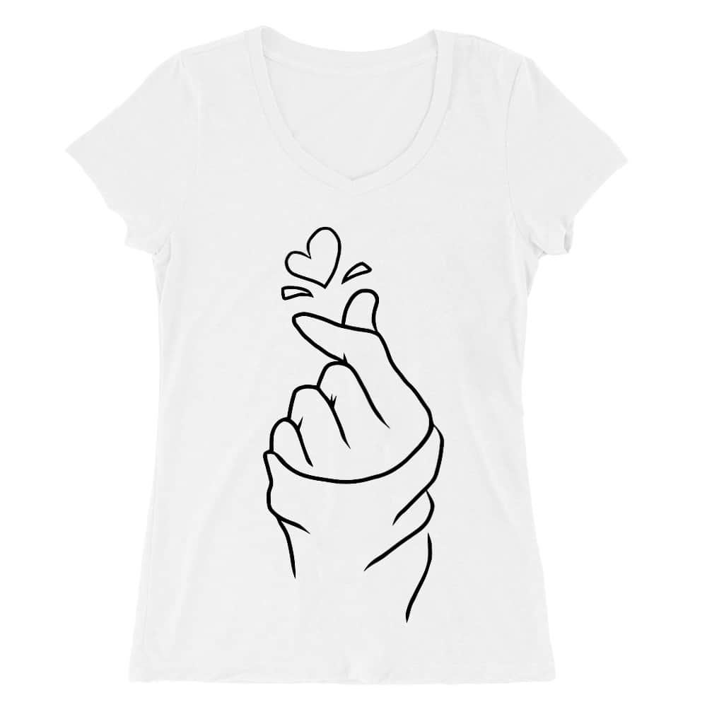 Finger Heart Női V-nyakú Póló