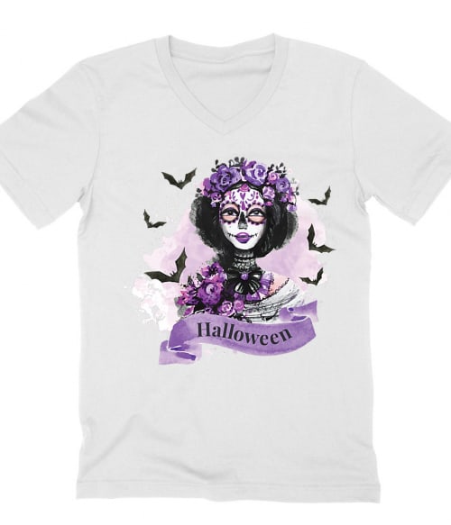 Mexikói női koponya Póló - Ha Halloween rajongó ezeket a pólókat tuti imádni fogod!