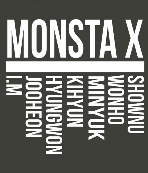 Monsta X names Monsta X Monsta X Monsta X Pólók, Pulóverek, Bögrék - Monsta X