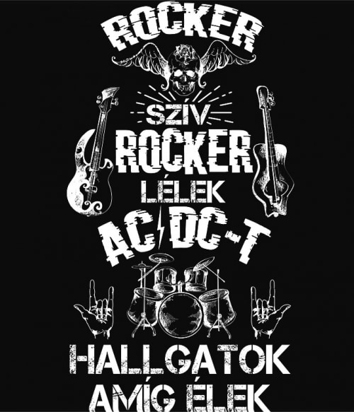 Rocker szív rocker lélek - ACDC Rocker Rocker Rocker Pólók, Pulóverek, Bögrék - Rocker