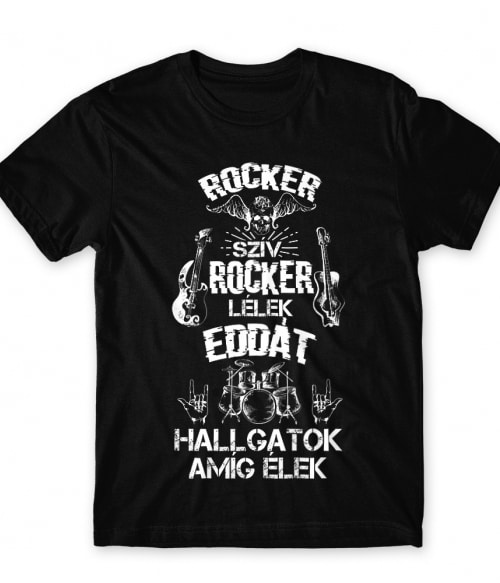 Rocker szív rocker lélek - Edda Rocker Férfi Póló - Rocker