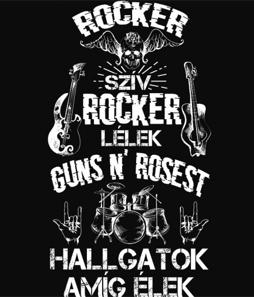 Rocker szív rocker lélek - Guns N' Roses Guns N' Roses Pólók, Pulóverek, Bögrék - Rocker