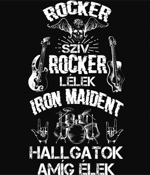 Rocker szív rocker lélek - Iron Maiden Iron Maiden Pólók, Pulóverek, Bögrék - Rocker