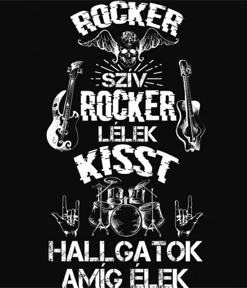 Rocker szív rocker lélek - Kiss Kiss Pólók, Pulóverek, Bögrék - Rocker