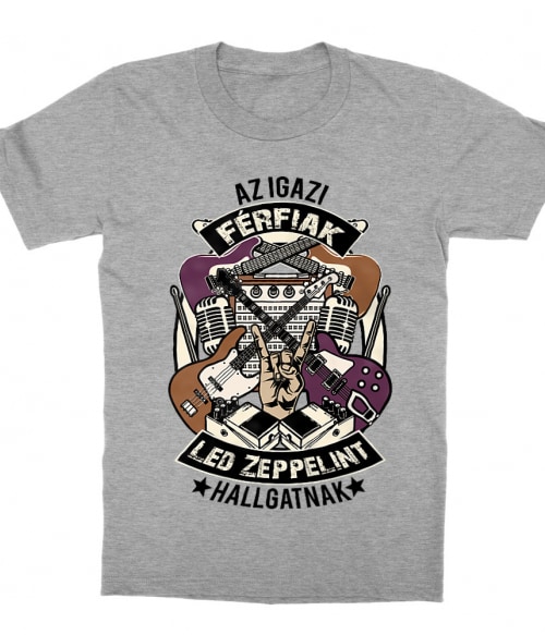 Az igazi férfiak rock zenét hallgatnak - Led Zeppelin Led Zeppelin Gyerek Póló - Rocker