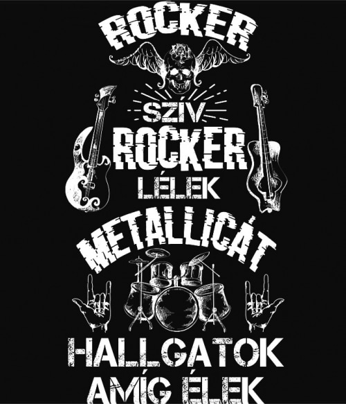 Rocker szív rocker lélek - Metallica Rocker Pólók, Pulóverek, Bögrék - Rocker