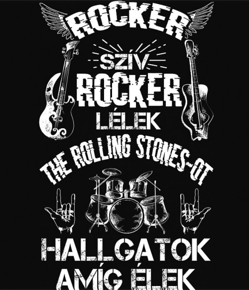 Rocker szív rocker lélek - The Rolling Stones The Rolling Stones Pólók, Pulóverek, Bögrék - The Rolling Stones