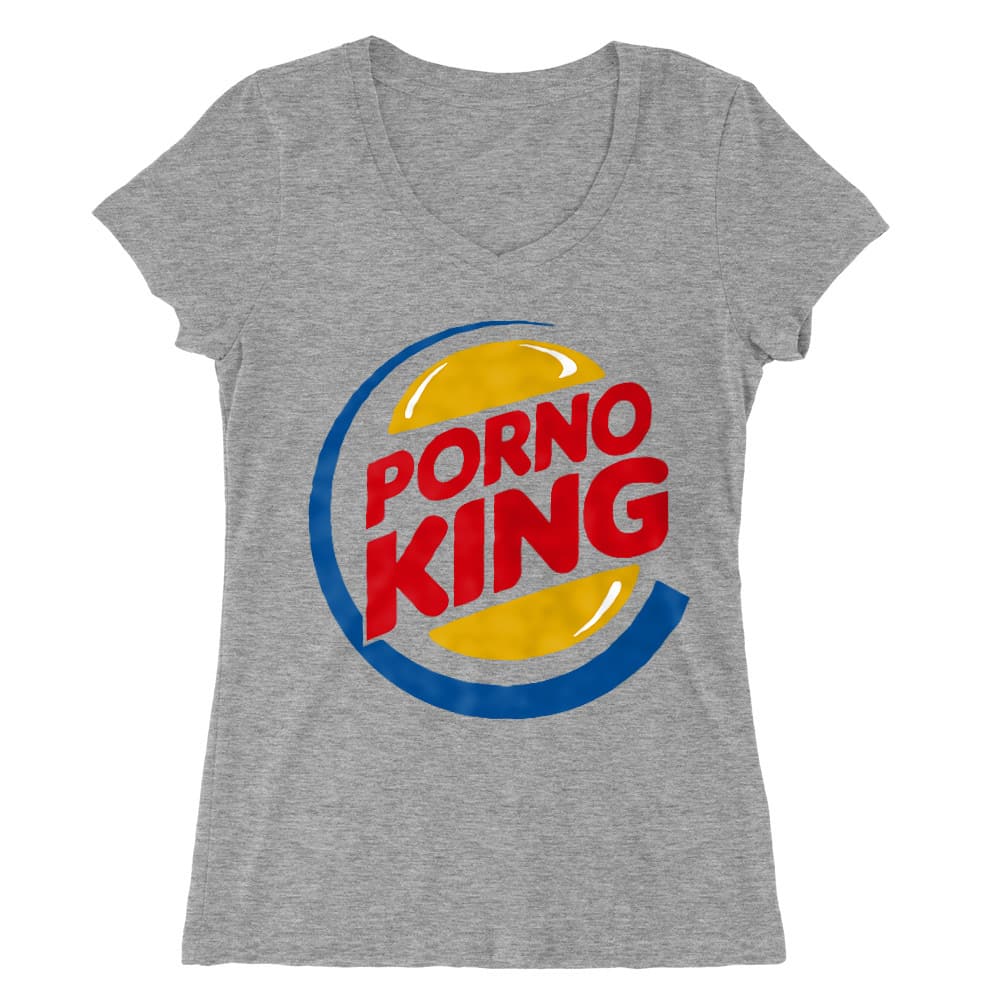 Porn King Női V-nyakú Póló