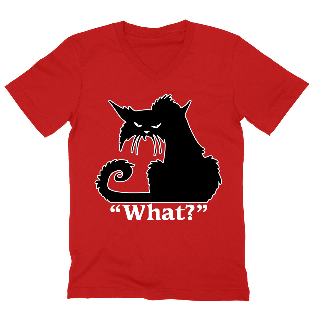 Black Cat - What Férfi V-nyakú Póló