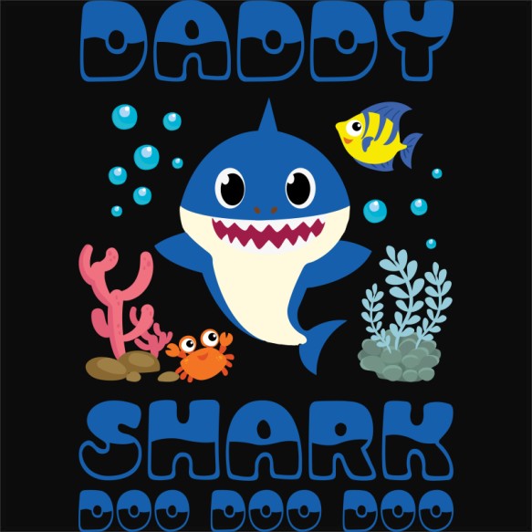 Daddy shark doo doo Apa Pólók, Pulóverek, Bögrék - Család