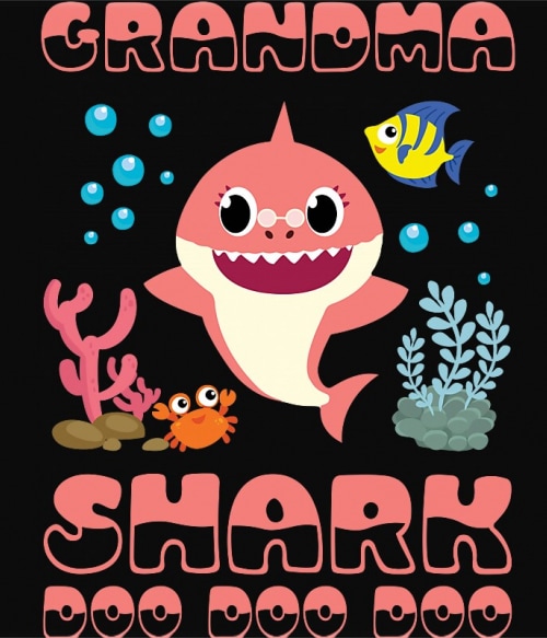 Grandma shark doo doo Mama Pólók, Pulóverek, Bögrék - Mama