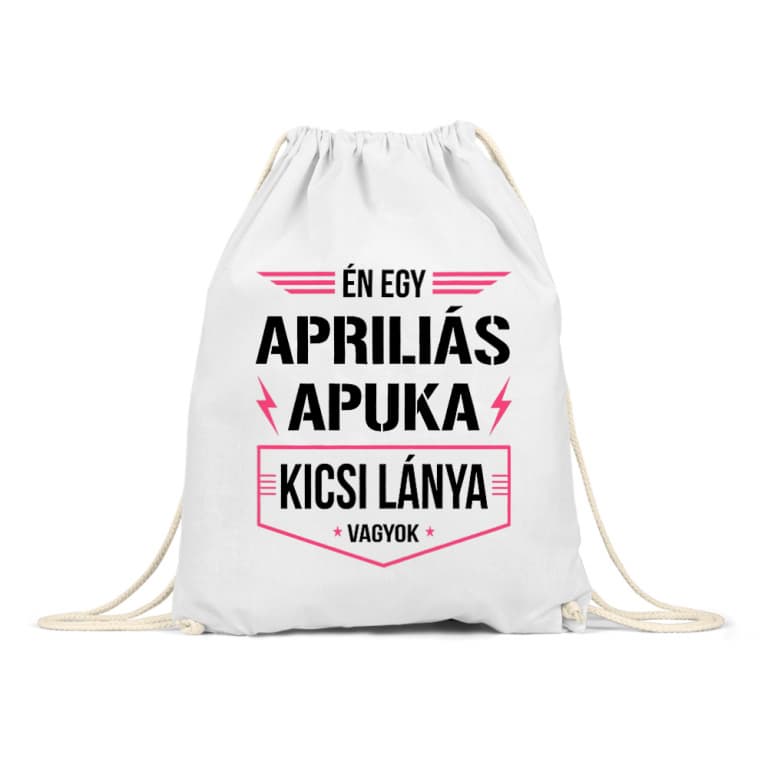 Apriliás apuka kicsi lánya - Tornazsák
